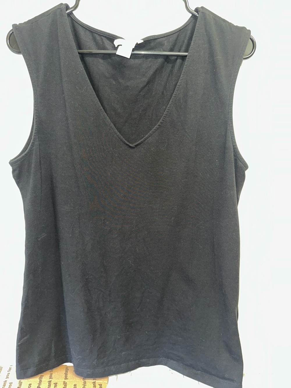 H&M Black V-Neck Sleeveless Tank Top